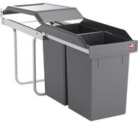 Poubelle de cuisine tri sélectif 2 bacs encastrable sous évier 30L (15+15) Hailo Tandem