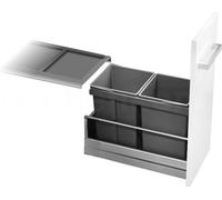 Collecteur de déchets Hailo 3669001 AS Tandem 2x 15 litres gris foncé