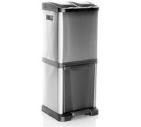Collecteur de déchets / système de tri sélectif CLEAN VII 32L (2 x 8 L + 16 L) acier argenté hjh OFFICE Argent G