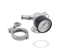 Collecteur de gaz à triple pince de 1,5" for fermenteurs coniques - SS304 avec manomètre et soupape de décharge for brassage maison(17 PSI PRV)