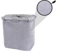 Collecteur de linge HWC-C34, Laundry Bac à linge Bac à linge avec filet, 2 compartiments 56x49x30cm 82l ~ cord gris