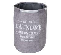 Collecteur de linge HWC-C34, Laundry Bac à linge Sac à linge avec filet, 55x39cm 65l ~ gris