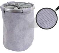 Collecteur de linge HWC-C34, Laundry Panier à linge Sac à linge Bac à linge avec filet, 55x39cm 65l ~ cord gris