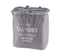 Collecteur de linge sale HWC-C34 2 compartiments 54x52x32cm 89l gris