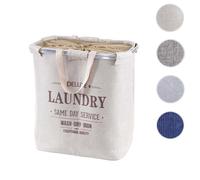 Collecteur de linge sale MENDLER HWC-C34 2 compartiments 54x52x32cm 89l beige Beige G