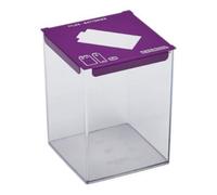 Collecteur de piles Pileo - 2l - corps transparent / couvercle violet sécurité - RAL 4008