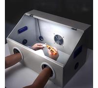 Collecteur De Poussière De Sableuse De Laboratoire, Boîte De Polissage Et De Meulage Dentaire, avec Éclairage LED, Sac À Poussière, Ventilateur Puissant De 2800 TR/Min, pour Meulage/Gravure/Polissage