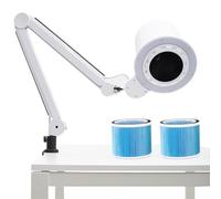 Collecteur De Poussière Professionnel Pour Pédicure Et Manucure Avec Lampe Led Intégrée à Intensité Variable, Livré Avec Deux Filtres De Rechange Et Une Pince De Fixation Universelle Pour Table