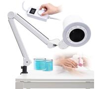Collecteur de poussière sous vide pour ongles - Collecteur de poussière à faible bruit pour manucure et pédicure avec lumière LED intégrée à intensité variable, filtre interchangeable, support de