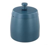 Collecteur de suie avec couvercle en acier inoxydable, anti-odeurs et coupe-vent, pour cheminée intérieure et extérieur, jardin, facile à nettoyer, finition argentée (bleu)