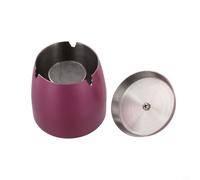 Collecteur de suie en acier inoxydable avec couvercle - Cendrier anti-odeurs et coupe-vent pour l'intérieur et l'extérieur, 9 x 8 cm, argenté/noir/violet (violet)