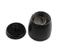 Collecteur de suie en acier inoxydable avec couvercle pour l'intérieur et l'extérieur - Anti-odeurs - Cendrier coupe-vent pour terrasse, jardin et cheminée - 9 x 8 cm (noir)