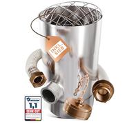 Collecteur d'eau de pluie avec tamis pour tuyaux de descente de 100 mm | Rendement augmenté | Acier inoxydable | Tuyau long de 0,5 m + raccord de baril | Collecteur de pluie pour tuyau de descente |