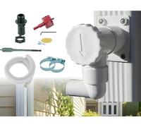 Collecteur d'eau de Pluie - Kit Complet - Fabrication Francaise - Conduits Rectangulaires 60x80 mm - Blanc