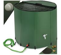 COLLECTEUR D'EAU - TECTAKE - Tonneau récupérateur d'eau de pluie 750 L avec Robinet et protection anti-débordement - Vert
