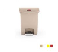 Poubelle à pédale frontale Rubbermaid Slim Jim beige 30L