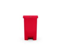 Poubelle à pédale frontale Rubbermaid Slim Jim rouge 50L