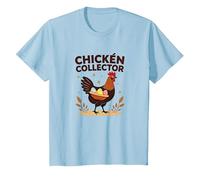 Collecteur d'œufs de Coq Amusant pour Amateurs de Ferme T-Shirt, Enfant, Bleu Céleste, 6 Ans