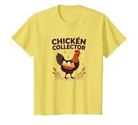 Collecteur d'œufs de Coq Amusant pour Amateurs de Ferme T-Shirt, Enfant, Citron, 6 Ans