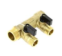 Collecteur entraxe 50mm Mâle Femelle 3/4 - 2 départs mini-vannes moulées Mâle 1/2