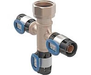 Collecteur Geberit 653434001 avec raccords à sertir FlowFit, 3 voies