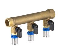 Collecteur mâle - femelle 20x27 - 3 départs multicouche à sertir Ø16 à vannes NOYON & THIEBAULT