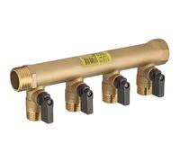 Collecteur à vannes 1/4 tour monobloc mâle femelle MF3/4' (20x27) NOYON & THIEBAULT - Mâle M1/2' (15x21) - Entraxe 50 mm - 2020M