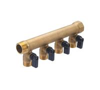 Collecteur mâle/femelle 20x27-4 sorties M 15x21 avec vannes