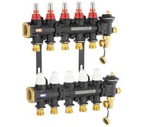 Collecteur plancher chauffant/rafraichissant en polyamide 5 départs/retours NOYON & THIEBAULT