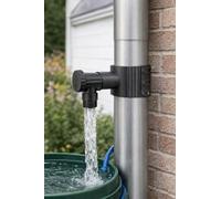 Collecteur Récupérateur d’Eau de Pluie Gris Anthracite pour Descente de gouttière 75 à 100 mm avec Robinet 1" 26x34