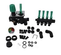 Collecteurs de tuyaux Séparateur de Robinet à 4 Voies Installation Facile résistante à la Rouille de qualité supérieure avec manomètre pour système de Distribution d'eau de Jardin