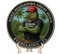 Collectible Humour Coin - Alloy Florida evergladess Souvenir | alcatrazz Alligator Commémorative Coin | Mémorial Portable pour Les Amateurs d'histoire et Les passionnés