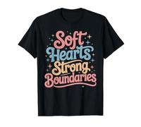 Collectif Autonomisation Et Endurance Fruit of Loom Original T Soft Hearts Strong Boundaries Force des émotions - T-Shirt Graphique avec Valeur, Homme, Noir, L Homme (Lot de 1)
