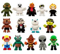 Collection 14 figurines monstres classiques Halloween - Vampire, Frankenstein, loup-garou, fantôme, zombie, momie, alien, yeti, clown tueur, cyclope, épouvantail et plus - Miniatures 6 cm Décoration