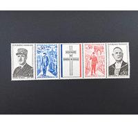 Collection 1971. Bande de Timbres de France Neufs** avec Nums 1695 à 1698. Gomme intacte par des Livres Express. Général de Gaulle