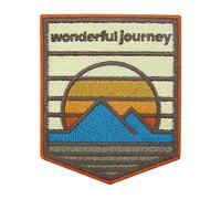 Collection Adventure : Patch thermocollant Wonderful Journey | Patchs de randonnée en plein air, patch soleil et montagnes, écussons, sacs à dos randonneurs