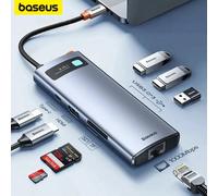 Collection AliExpress Baseus 4K 60Hz C hub USB type C à 100W PD ports ethernet adaptateur un concentrateur USB 3.0 pour Macbook Pro ordinateur portable-tablette accessoires 8-in-1 Hub