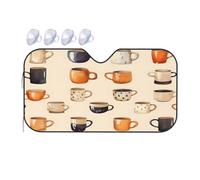 Collection Complète De Tasses Voiture Pare-Soleil Anti UV Couverture Pare Brise avec Ventouses Voiture Housses De Soleils pour Voitures Berlines SUV 76x140cm
