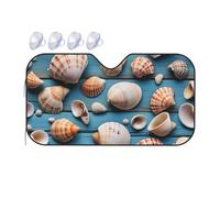 Collection Coquillages De Plage Imprimé Bohème Voiture Couverture Pare Brise Universelle Pare-Soleil avec Ventouses Voiture Housses De Soleils pour Voitures Berlines SUV 76x140cm