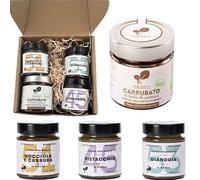 Collection Crèmes de Carrubato et Crèmes Spalmables • 4 Saveurs Assorties • Produit Artisanal • Haute Qualité • Fabriqué en Italie • Dans un élégant coffret cadeau