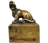 Collection d'antiquités Chinoises Pure en Laiton Emperor Seal Statue Ornements Chinois décor attirant la Richesse la Bonne Chance chez Moi Le Bureau Figurine 427