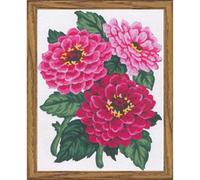 Collection D'Art 3046K Zinnias Kit de Canevas Coton Multicolore 14 x 18 x 0,1 cm