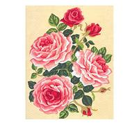Collection D'Art 3118 Roses et Boutons Canevas Imprimé à Broder Coton Multicolore 20 x 25 x 0,1 cm