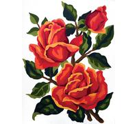 Collection D'Art 3186K Roses Oranges Kit de Canevas Coton Multicolore 14 x 18 x 0,1 cm