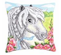Collection D'Art 5207 Cheval Kit de Coussin Gros Trous Coton Multicolore 50 x 45 x 0,1 cm