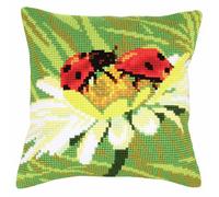 Collection D'Art 5219 Coccinelle Sur Camomile Kit de Coussin Gros Trous Coton Multicolore 50 x 45 x 0,1 cm