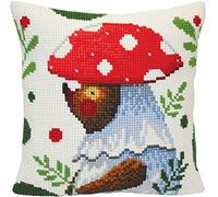 Collection d'Art 5419 Ours en Forêt Coussin à Broder au Point de Croix Coton Multicolore 40 x 40 cm
