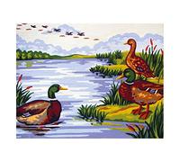 Collection D'Art 6237K Colverts Sur l'Étang Kit de Canevas Coton Multicolore 20 x 30 x 0,1 cm