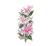 Collection D'Art 8019 Lys Roses Canevas Imprimé à Broder Coton Multicolore 30 x 60 x 0,1 cm