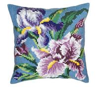 Collection d'art CD5050 Purple Iris Kit Point de Croix pour Coussin Coton Multicolore 40 x 40 cm